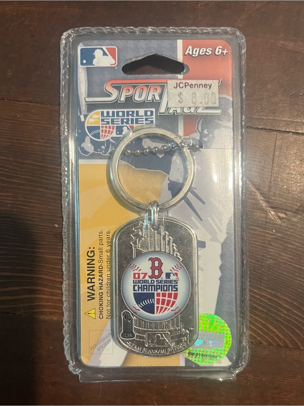 MLB Boston Red Sox Silver and Red World Series Champions Keychain